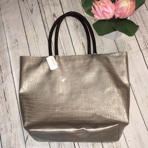 NWT Neiman Marcus crocodile print tote bag